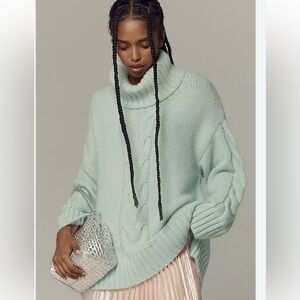 Pilcro Slouchy cable turtleneck sweater.